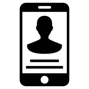 Mobil kişi ayrıntıları düz vektör simgesi