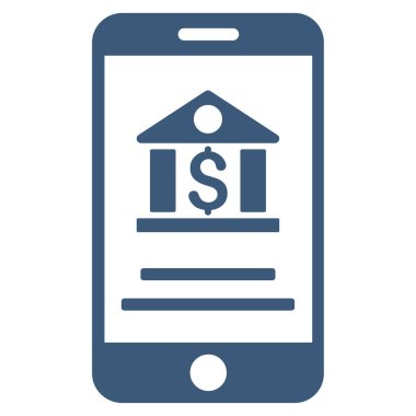 mobil bankacılık düz vektör simgesi