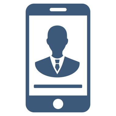 Mobil Yöneticisi iletişim düz vektör simgesi