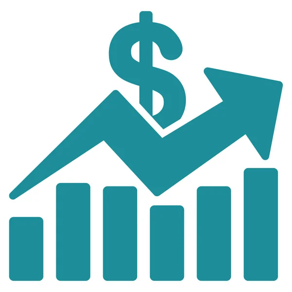 Satış çubuk grafik eğilim vektör simgesi — Stok Vektör