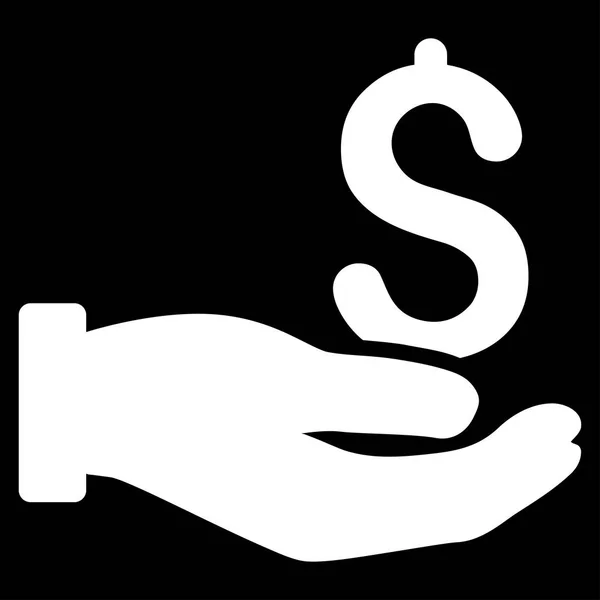 Dolar Doação mão plana vetor ícone — Vetor de Stock