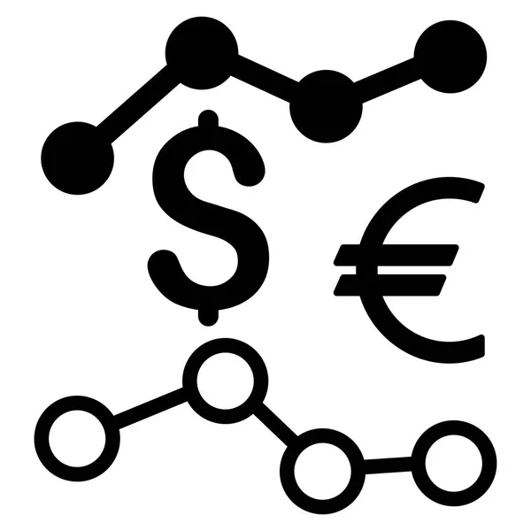 Valuta grafikonok lapos Vector Icon — Stock Vector