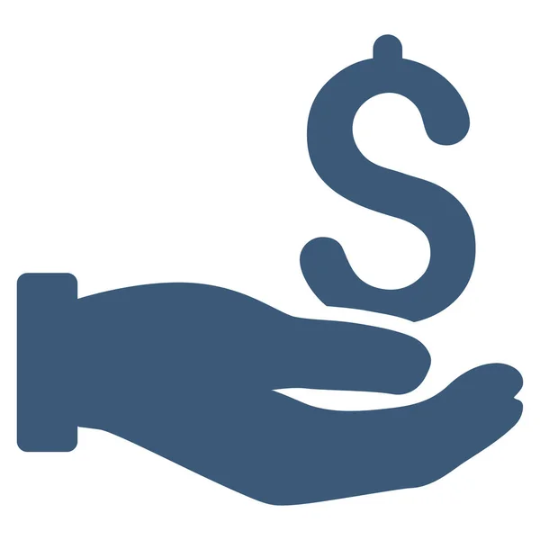 Dollar Spende Hand flache Vektor-Symbol — Stockvektor