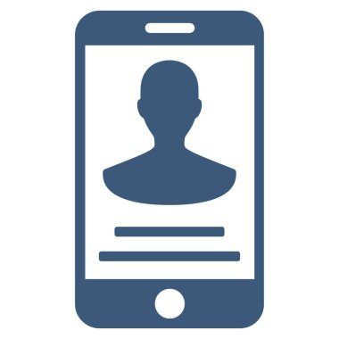 Mobil kişi ayrıntıları düz vektör simgesi