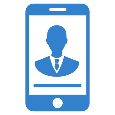 Mobil Yöneticisi iletişim düz vektör simgesi