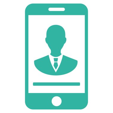 Mobil Yöneticisi iletişim düz vektör simgesi