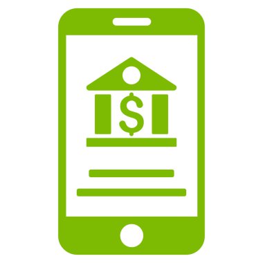 mobil bankacılık düz vektör simgesi