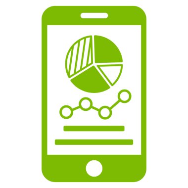 Mobil grafikler düz vektör simgesi