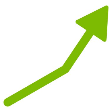 Olumlu Trend ok düz vektör simgesi