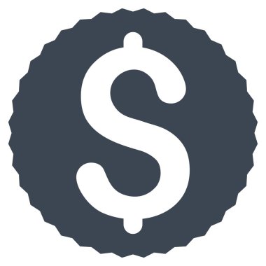 Dolar sikkesi düz vektör simgesi