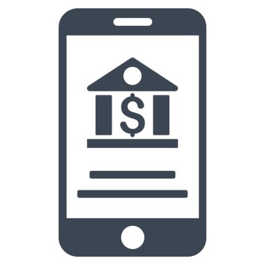 mobil bankacılık düz vektör simgesi