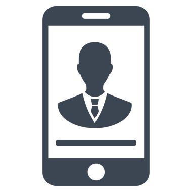 Mobil Yöneticisi iletişim düz vektör simgesi