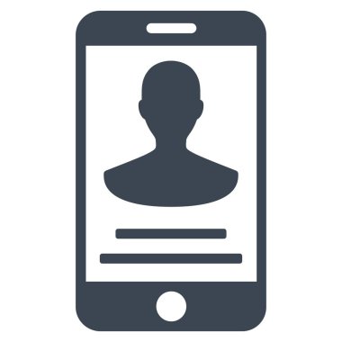 Mobil kişi ayrıntıları düz vektör simgesi