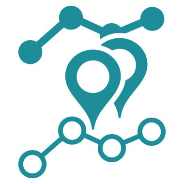 Coğrafi hedefleme grafikler düz vektör simgesi