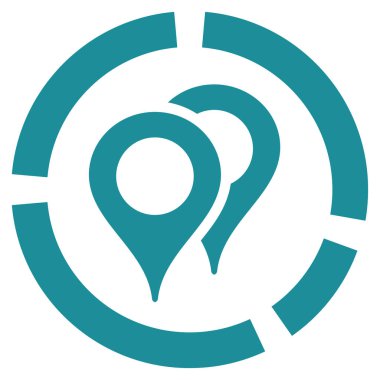 Coğrafi hedefleme diyagramı düz vektör simgesi