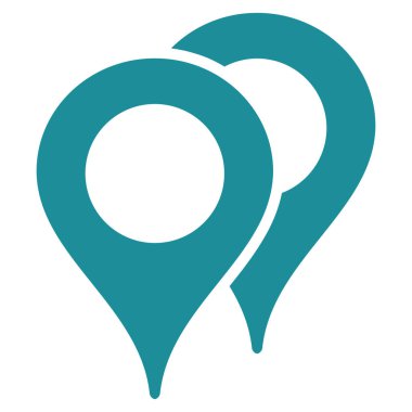 Harita işaretçiler düz vektör simgesi