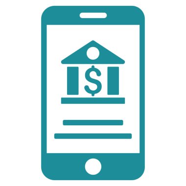 mobil bankacılık düz vektör simgesi