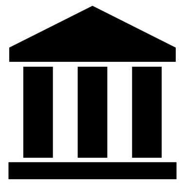 Banka Binası düz vektör simgesi