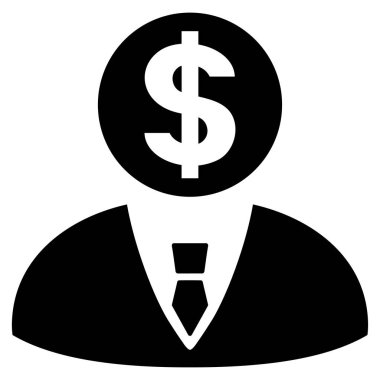 Bankacı düz vektör simgesi