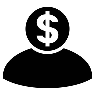 Bankacı düz vektör simgesi