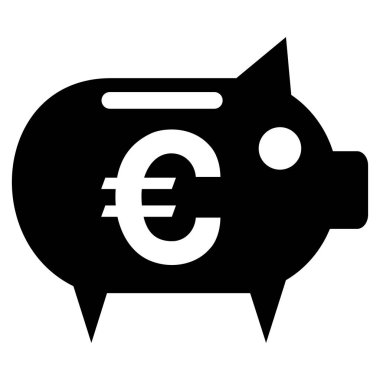 Euro kumbara düz vektör simgesi