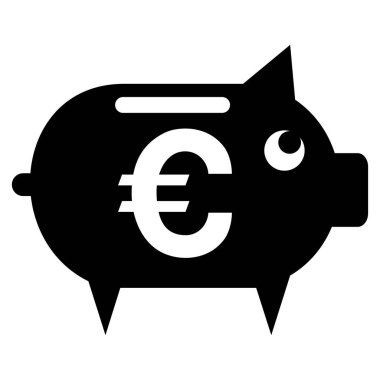 Euro kumbara düz vektör simgesi
