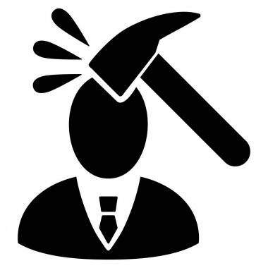 Yöneticisi şok düz vektör simgesi