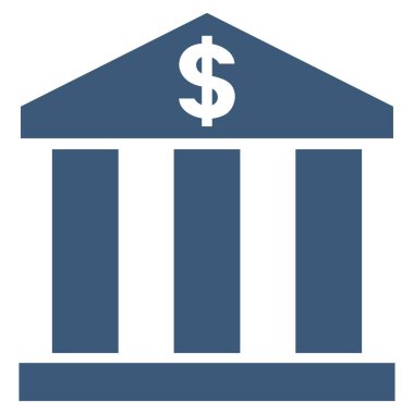 Banka Binası düz vektör simgesi