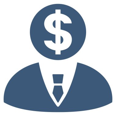 Bankacı düz vektör simgesi