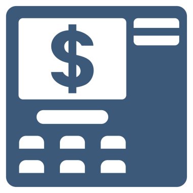 Doları Atm düz vektör simgesi