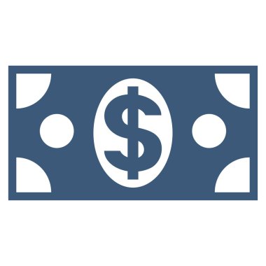 Doları banknot düz vektör simgesi