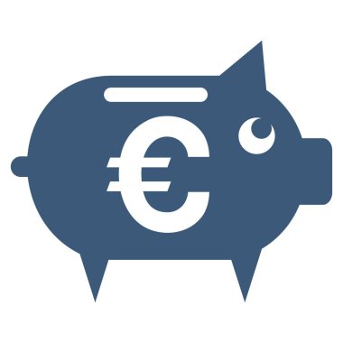 Euro kumbara düz vektör simgesi