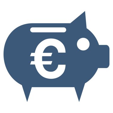 Euro kumbara düz vektör simgesi