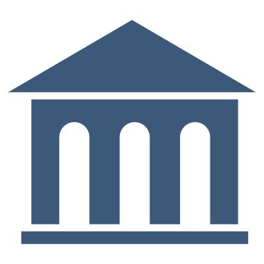 Müze binası düz vektör simgesi