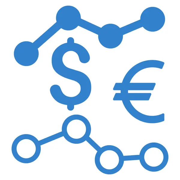 Gráficos de divisas plano Vector icono — Vector de stock