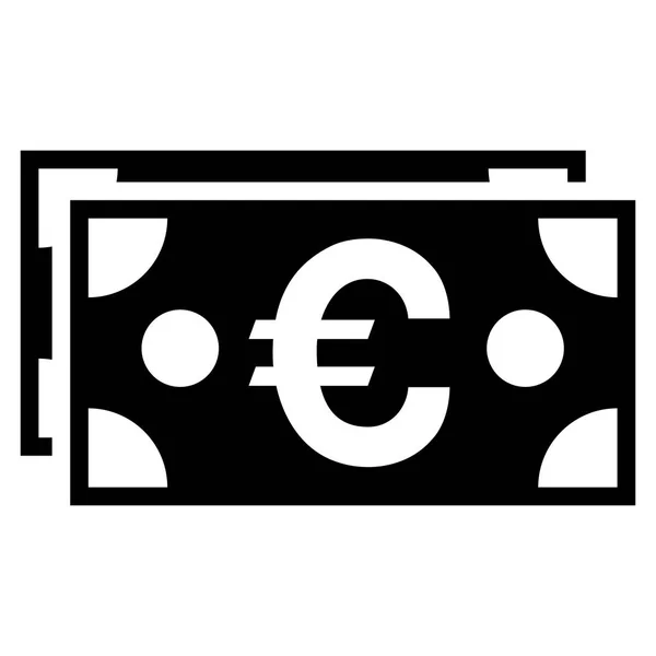 Euro Banknotes Flat Vektor Ikon - Stok Vektor