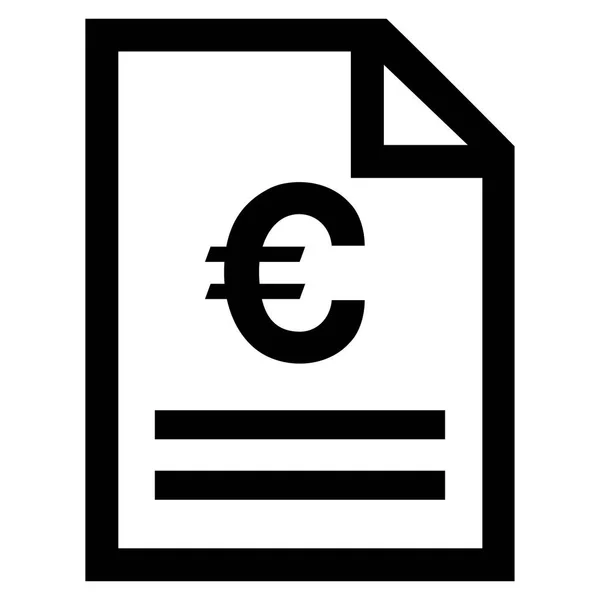 Euro faktura sida platt vektor symbol — Stock vektor