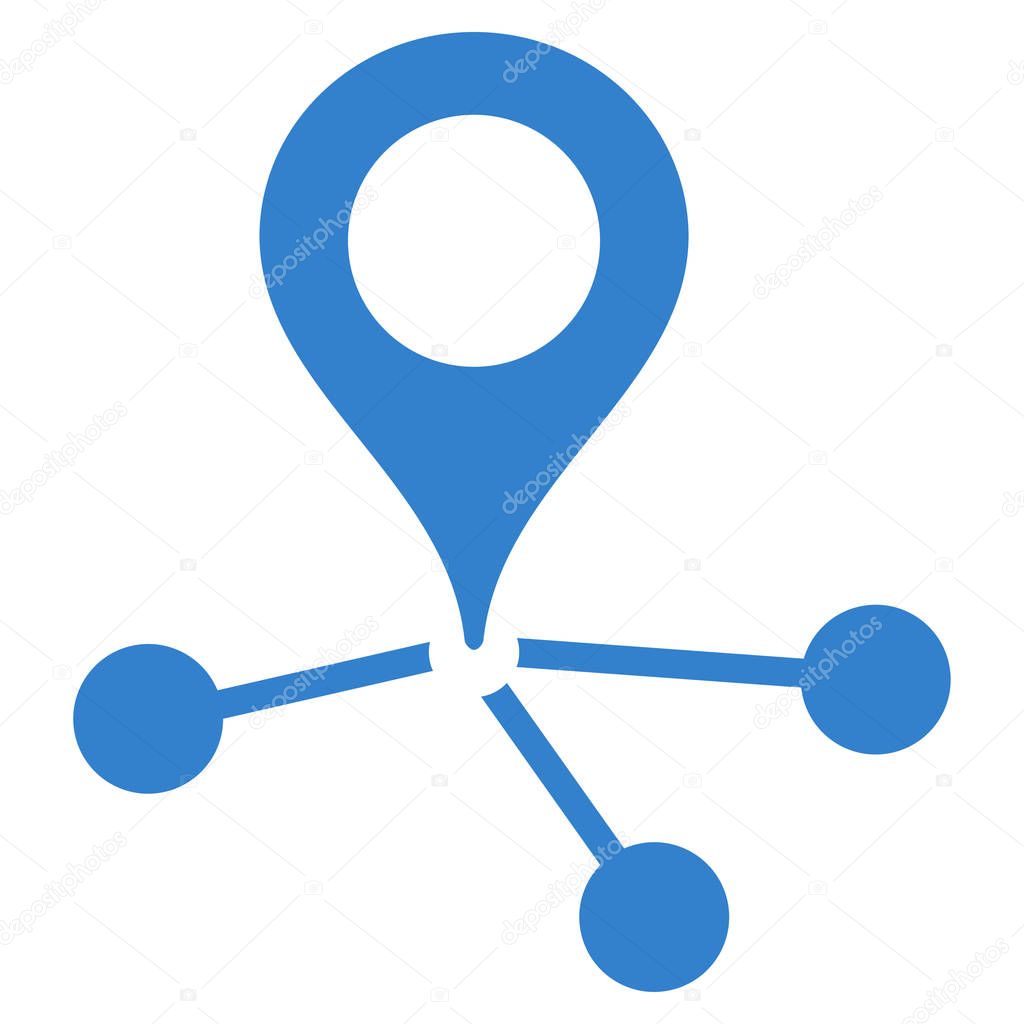 Location Links Flat Vector Icon