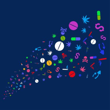 Kaynak akışı narkotik uyuşturucular simgeleri