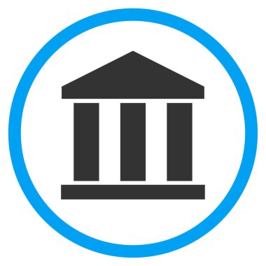 Banka Binası yuvarlak vektör simgesi