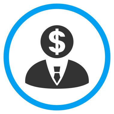 Bankacı yuvarlak vektör simgesi