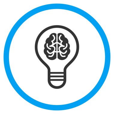 Beyin ampul yuvarlak vektör simgesi