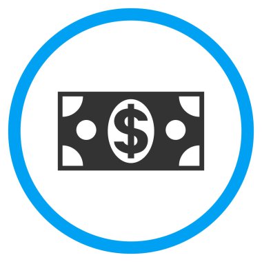 Doları banknot yuvarlak vektör simgesi