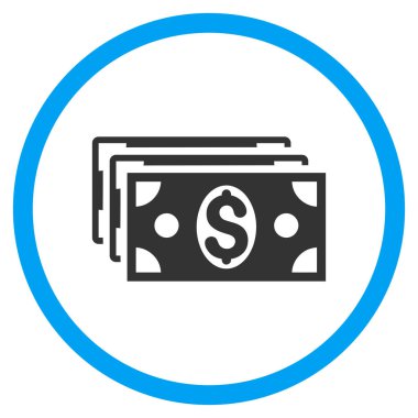 Doları banknot yuvarlak vektör simgesi