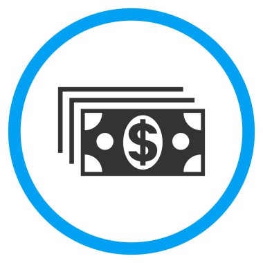 Doları banknot yuvarlak vektör simgesi