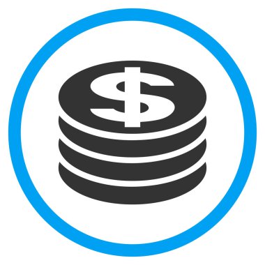 Dolar sikke sütun yuvarlak vektör simgesi