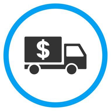 Doları teslim yuvarlak vektör simgesi