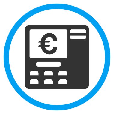 Euro Atm yuvarlak vektör simgesi