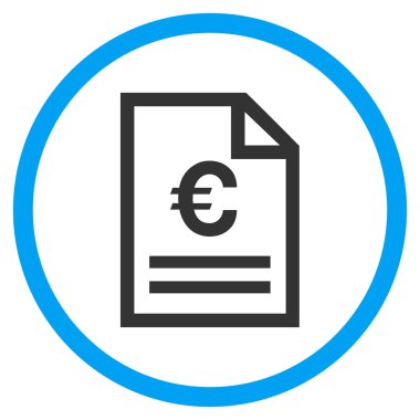 Euro fatura sayfa vektör simge yuvarlak