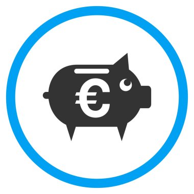 Euro kumbara vektör simge yuvarlak